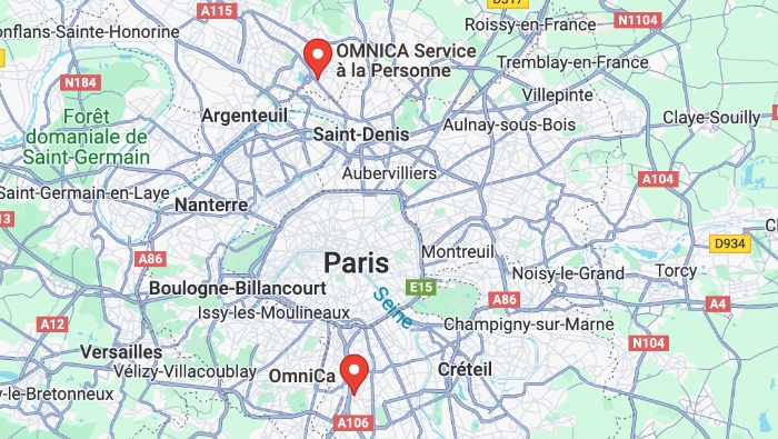 Google Maps - OmniCa Service à la Personne
